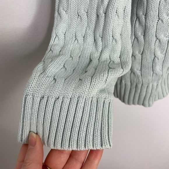 Simons cotton cable knit v neckline preppy sweater - Picture 4 of 8
